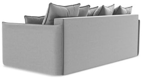 Светлосив кадифен разтегателен диван с място за съхранение 225 cm Hula – Makamii