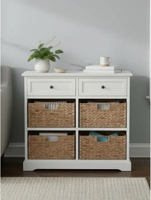 Скрин от масивна Пауловния в цвят слонова кост 76x70x33 cm Vermont – Premier Housewares