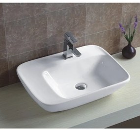 Мивка за баня ICB 879, монтаж върху плот, порцелан, бял, 59x45x13.5см