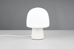 Бяла настолна лампа със стъклен абажур (височина 27 cm) Steen – Trio