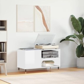 Sonata H Шкаф за грамофонни плочи бял гланц 85x38x48 см инженерно дърво