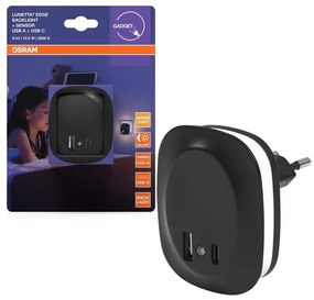 Osram - LED нощна лампа за контакт със сензор и USB LUNETTA LED/12,5W/230V