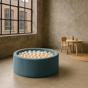 Тюркоазен велурен басейн с топки ø 90x30 cm Montessori – Meowbaby