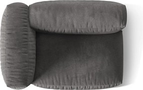 Сив кадифен модул за диван (ляв ъгъл) Martina – Micadoni