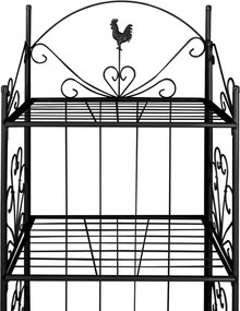 Рафт за цветя, правоъгълен, черен