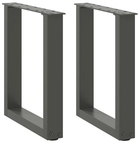 4013154 vidaXL Крака за масичка за кафе, U-образни, 2 бр., антрацит, 38 x (42-43) см, стомана