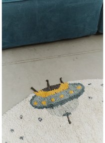 Кремаво ръчно изработено памучно детско килимче за игра подходящо за пране ø140 cm Interstellar Journey – Lorena Canals