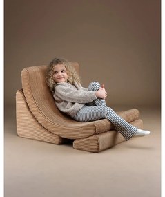 Кафяв детски стол от рипсено кадифе Moon – Wigiwama