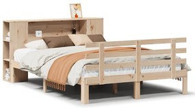 3322702 vidaXL Легло с етажерка за книги, без матрак, 120x190 см, бор масив