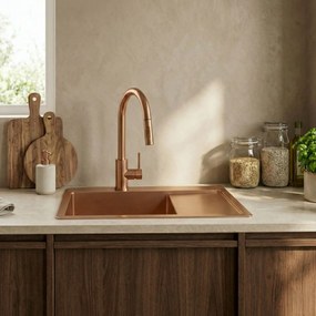 Стоманена мивка Fin BRUSH COPPER