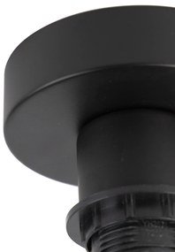 Таванна лампа с памучен абажур черен със злато 32 см - Combi Black