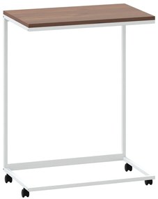343102 vidaXL Помощна маса с колелца бяла 55x35x70 см инженерно дърво