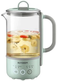 Електрическа кана BUYDEEM K314, 300W, 0.6 л, Таймер с 3 степени, 3 температурни настройки, Поддържане топло до 8 часа, Светлозелен