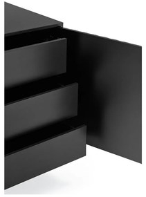 Черен нисък скрин 211x80 cm Sierra – Teulat