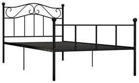 284524 vidaXL Рамка за легло, черна, метал, 100x200 cм