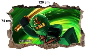 Красив детски стикер за стена Ninjago Warrior 77 x 47