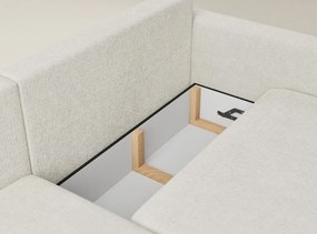 Кремав шенилов сгъваем/с място за съхранение ъглов диван (ляв ъгъл) Leon – Maison de Rêve