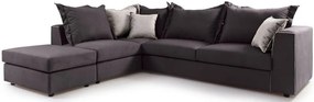 Ъглов диван Broadway-Тъмносив-Десен
