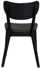 Трапезен стол от черен дъб с тъмносива седалка Cato - Rowico