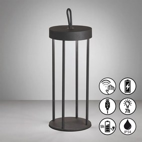 Черна LED настолна лампа (височина 36 cm) Kante – Fischer &amp; Honsel