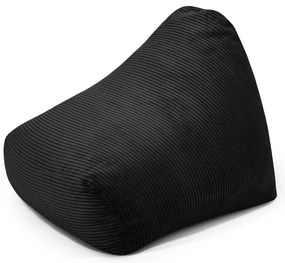 Черен детски пуф от рипсено кадифе Snug 80 – SLOWDOWN