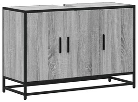 849272 vidaXL Шкаф за мивка в банята Grey Sonoma 90x33x60 cm
