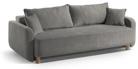 Сив разтегателен диван с място за съхранение 231 cm Elen – Micadoni