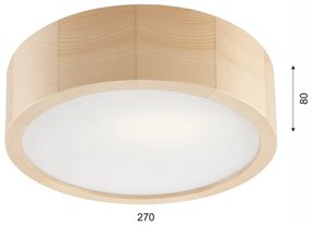 Светлокафява лампа за таван със стъклен абажур ø 27 cm Eveline - LAMKUR