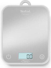 Кухненска везна Tefal Optiss BC50U4V0, До 5 кг, ТАРА, LCD, Стъкло, Големи цифри, Сребрист