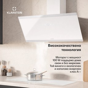 Klarstein Flashline абсорбатор без челна греда | Отвеждане и циркулация | Модерен дизайн | 578 м³/ч | 90 см