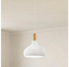 Eglo 901178-Висящ полилей на кабел SABINAR 1xE27/60W/230V Ø28 см бял-