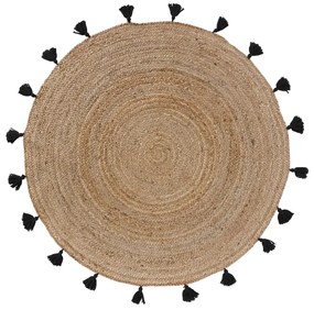 Черно-естествен кръгъл килим ø 120 cm Shira – douceur d'intérieur