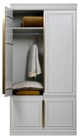 Светлосив гардероб от масивен бор 110x215x62 cm Organize – WOOOD