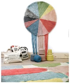Вълнен ръчно изработен детски килим подходящ за пране ø120 cm Pie Chart – Lorena Canals