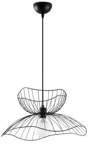 Черно висящо осветително тяло с метален абажур ø 50 cm Farac – Opviq lights