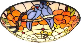 Brilagi - Тифани витражно таванно осветително тяло JUNGLE 2xE27/60W/230V диам. 40 см