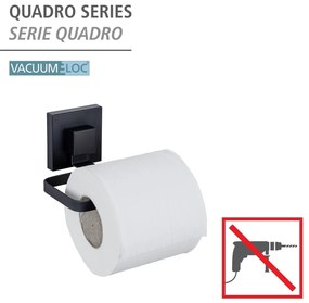 Черен самозалепващ държач за тоалетна хартия от неръждаема стомана Quadro – Wenko