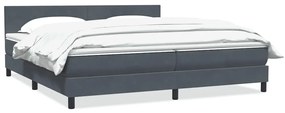 3316036 vidaXL Боксспринг легло с матрак, тъмносиво, 200x210 см, кадифе