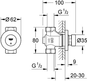 Клапан за душ Grohe Euroeco Cosmopolitan S