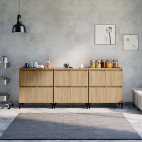 3185778 vidaXL Сайдборд, 3бр, дъб сонома, 60x35x70 см, инженерно дърво