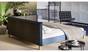 Синьо тапицирано двойно легло с решетка 200x200 cm Tina - Ropez