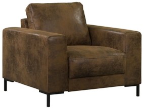 Кафяво кресло от изкуствена кожа Lofty Lilly – Miuform