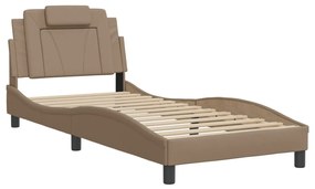 3208058 vidaXL Рамка за легло с табла, капучино, 80x200 см, изкуствена кожа