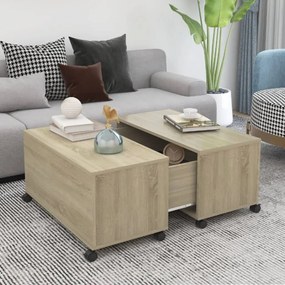 806870 vidaXL Маса за кафе, дъб сонома, 75x75x38 см, инженерно дърво