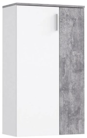 Шкаф за обувки ETON в бяло/сиво с бетонов ефект