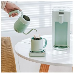 Керамична чаша за чай и кафе Buydeem CD1018-CG, 350 мл, Плоско дъно, Вътрешна мерителна скала, Високотемпературна керамика, Зелен
