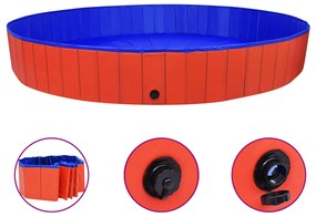 Sonata Сгъваем басейн за кучета, червен, 300x40 см, PVC