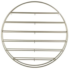 Стенен метален стелаж за вино в златист цвят брой бутилки 12 80x80x9 cm Redondo – PT LIVING