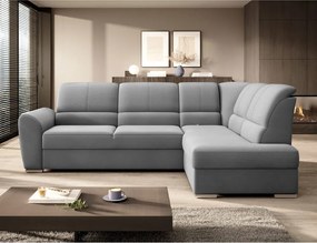 Сив кадифен разтегателен ъглов диван с място за съхранение (десен ъгъл L форма) Siber – ELTAP