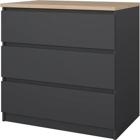 Тъмносив скрин 77x76x50 cm Naia – Tvilum